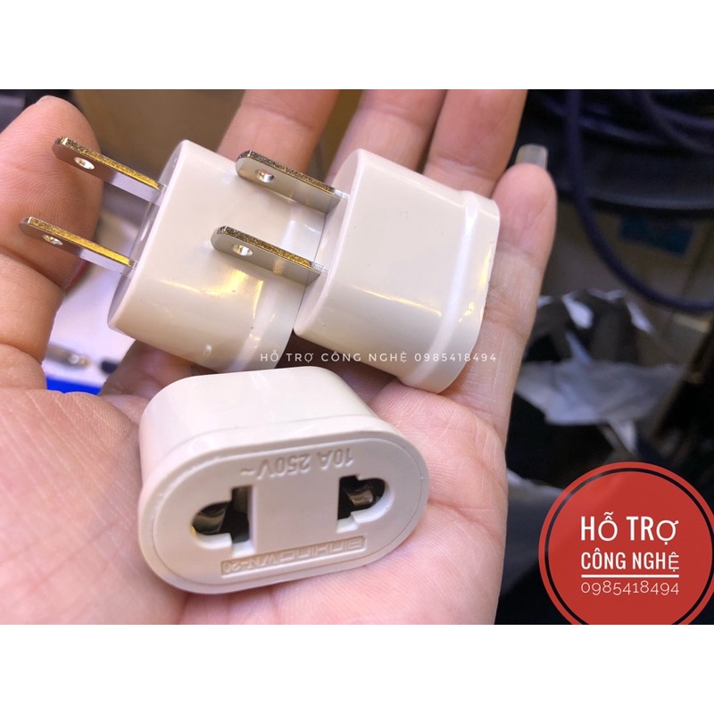 Phích cắm chuyền chân tròn sang chân dẹt hàng cao cấp