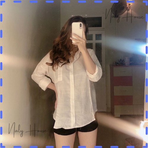 Áo Sơ Mi Đũi Dáng Rộng Chất Đũi Lanh Thái Siêu Mát Không Nhăn ,  Dáng Oversize Mix Được Nhiều Oufil
