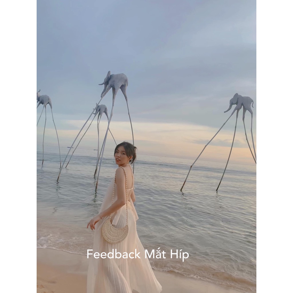 Kho sản xuất bán sỉ túi mây hình mặt trăng dây đeo chéo hạt gỗ siêu độc lạ Vintage