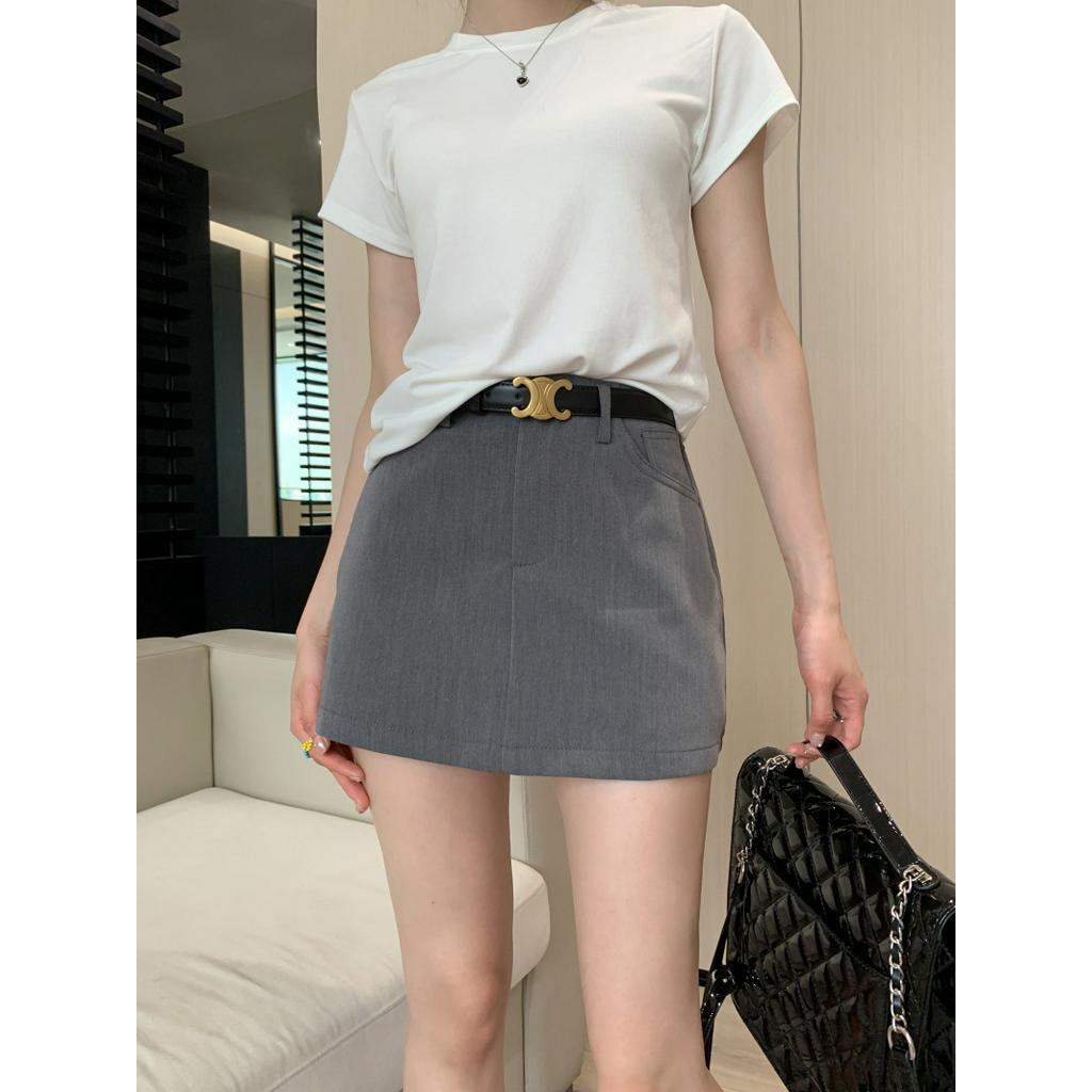 Chân Váy Chữ a Lưng Cao Màu Xám 65239