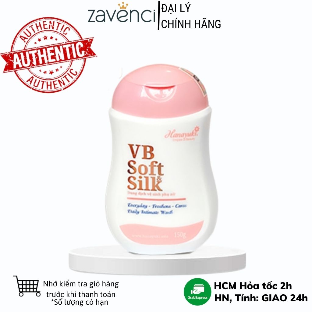 Dung dịch vệ sinh phụ nữ HANAYUKI hồng VB SOFT SILK trẻ hóa làm hồng se khít 150g - ZAVENCI Official