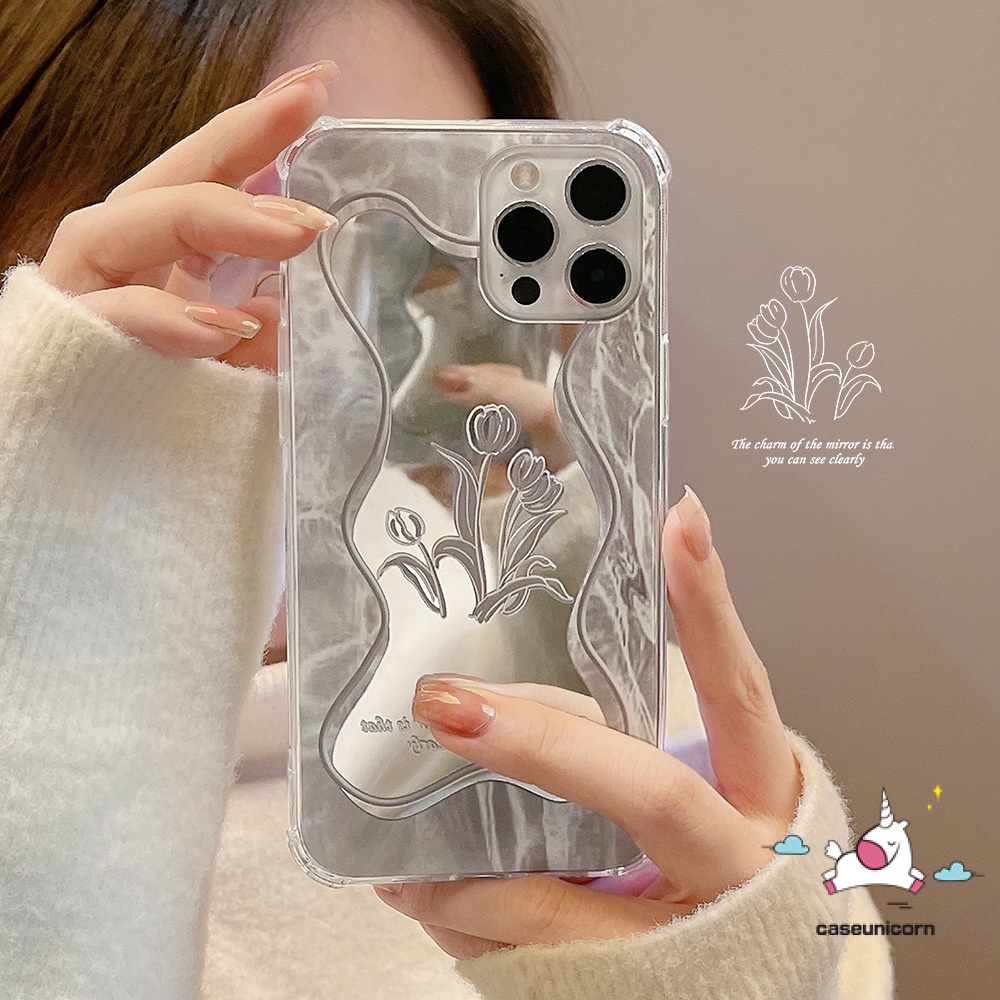 Ốp Điện Thoại Tpu Mềm Tráng Gương Họa Tiết Hoa Và Chữ Maycreate Cho iPhone XR X XS Max 7 8 Plus 11 13 12 Pro Max SE 2020