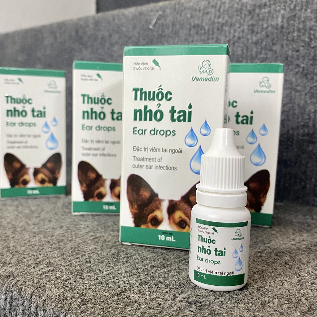 THUỐC NHỎ TAI - ĐẶC TRỊ VIÊM TAI CHÓ MÈO - VEMEDIM - 10ML