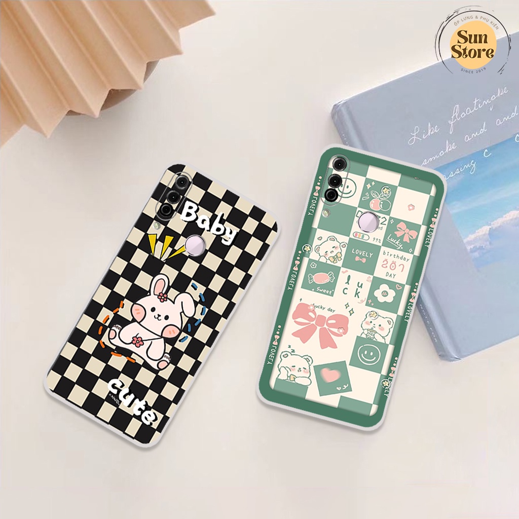 Ốp lưng Vsmart Joy 3 hoạ tiết nền kẻ caro, gấu thời trang giá rẻ