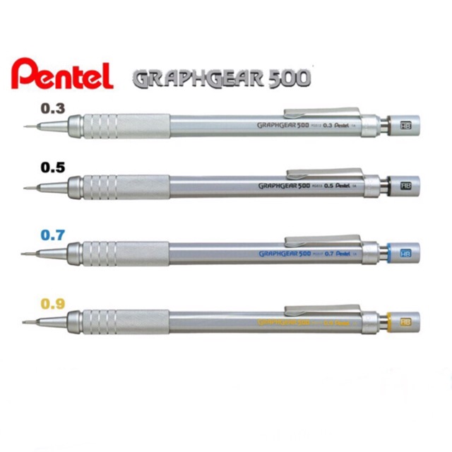 Bút chì kỹ thuật thân kim loại Pentel Graphgear500 (đúc thép)