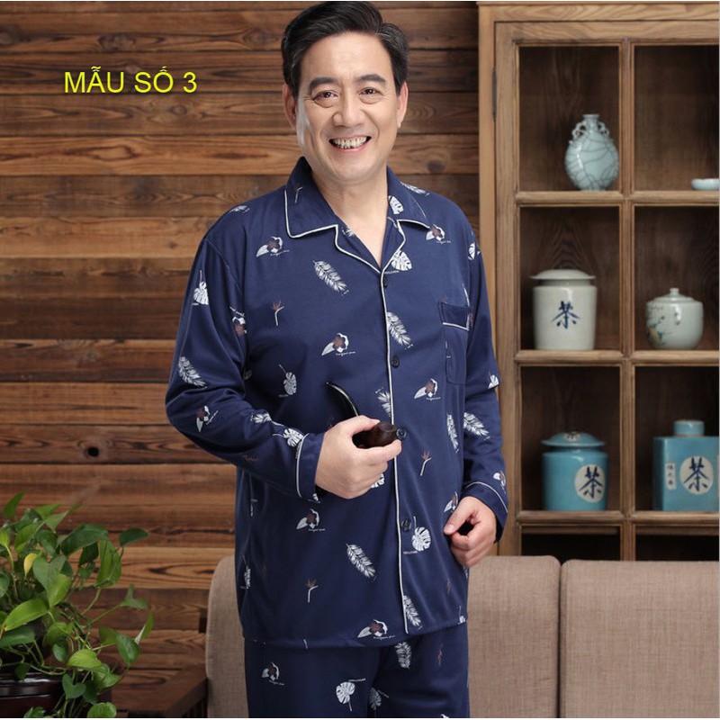 NG1381 - Bộ pyjama nam chất cotton cho người trung tuổi