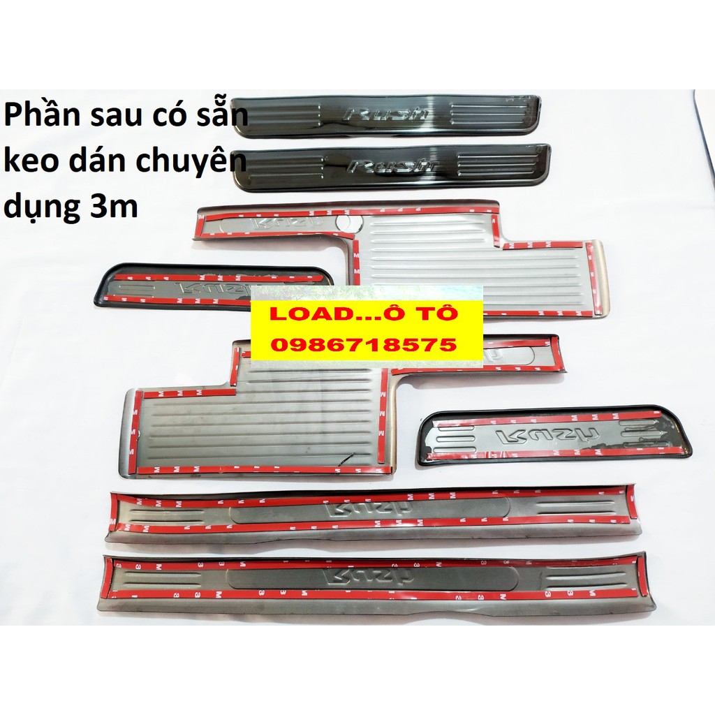 Ốp Bậc Cửa, Nẹp Bước Chân Trong, Ngoài Xe Toyota Rush 2022-2018 Vân titan Cao Cấp