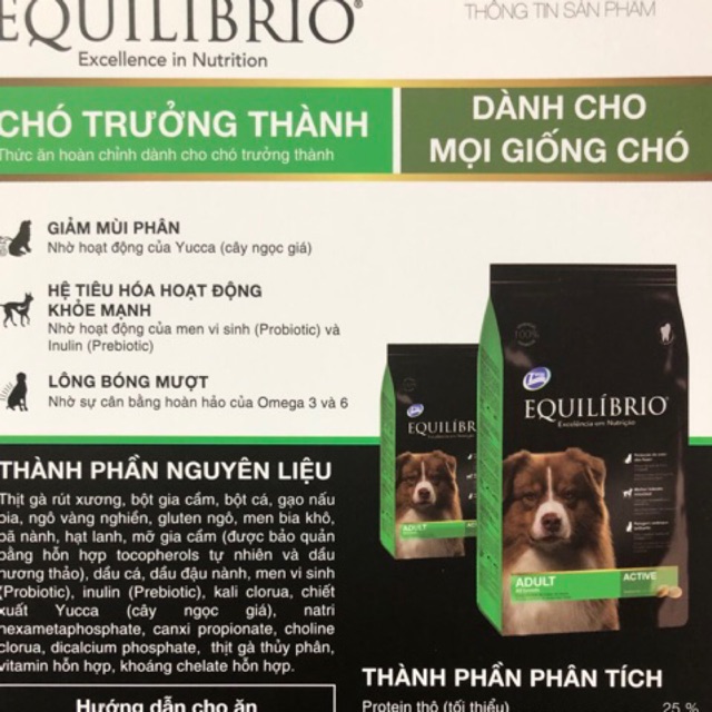 Thức ăn cho chó lớn Equilibrio 2 kg