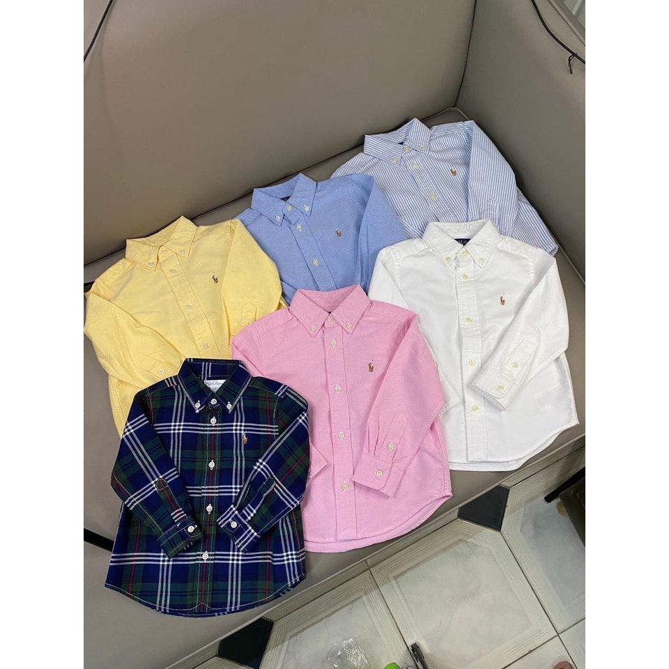 Áo sơ mi dài tay thu Ralph Lauren ngựa thêu Nga Fish A1R37L