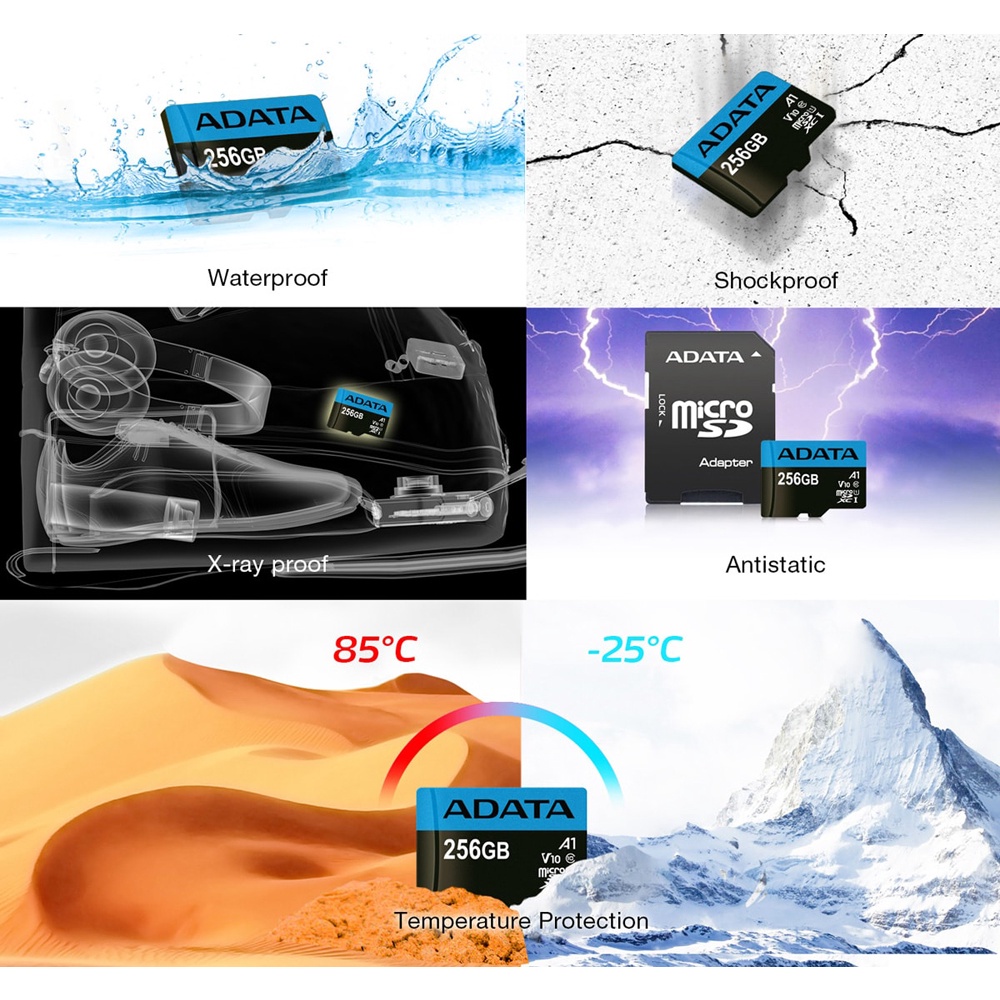 Thẻ nhớ MicroSDXC ADATA UHS-I Class 10, V10, A1, 100MB/s - Hàng phân phối chính hãng