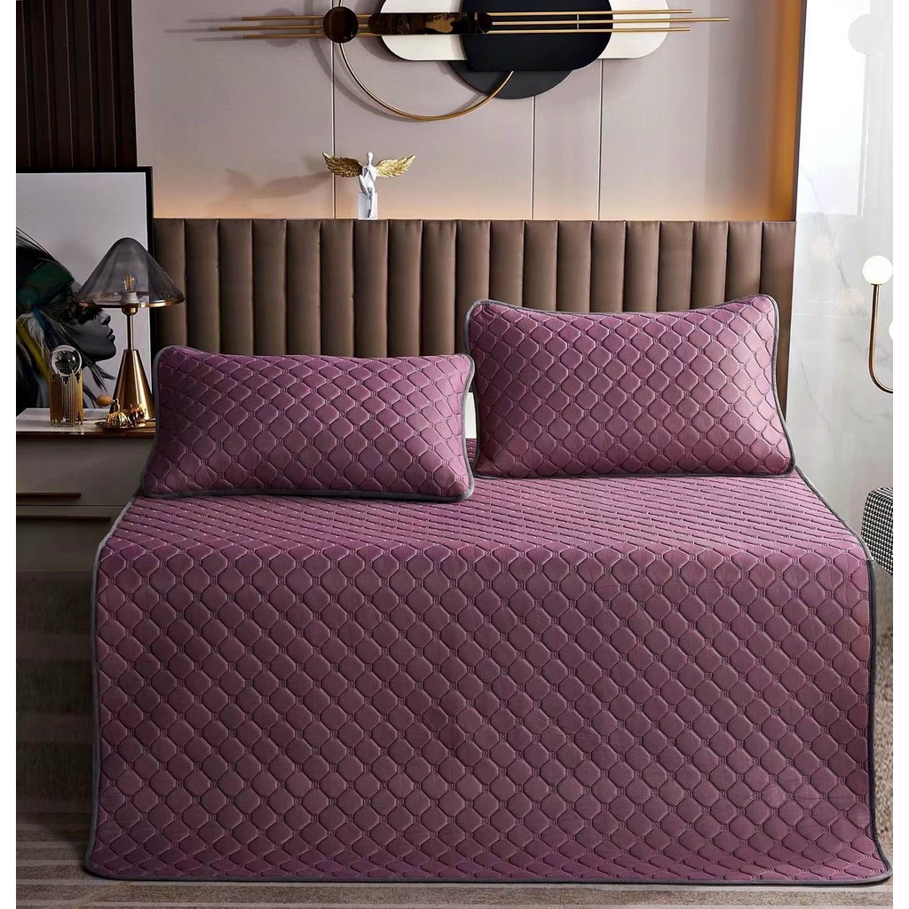 Chiếu Điều Hoà Cao Su Non Tencel Mát Lạnh_LOẠI 1_ Chiếu Cao Su Trần 3 Lớp Mềm Mịn Mẫu Mới 2022 (tặng kèm 2 vỏ gối)