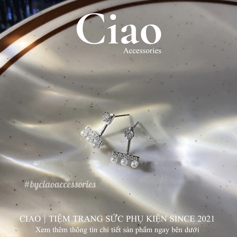 [HOẢ TỐC 1H] Khuyên tai/ Bông tai dáng dài mạ bạc S925 thiết kế đính đá lấp lánh xinh xắn Mira Ciao