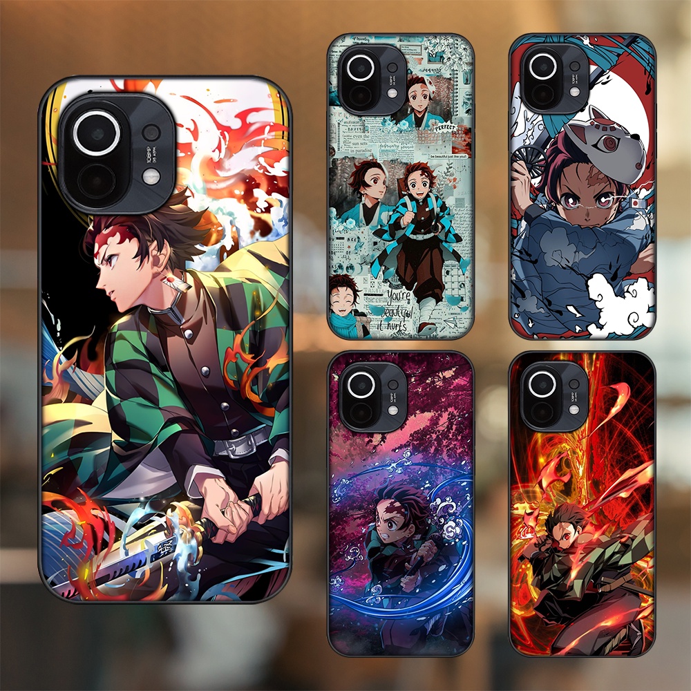 Ốp lưng Xiaomi Mi 11 viền đen in hình Tanjiro Kimetsu No Yaiba