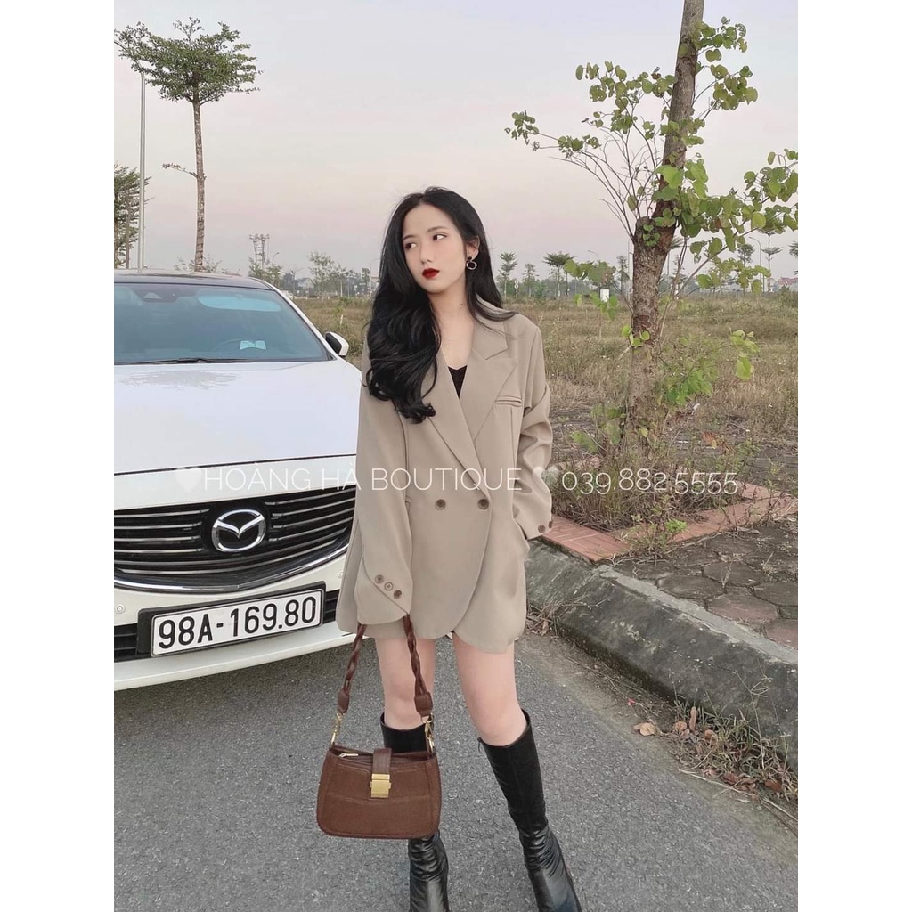 Áo Blazer vest nữ Hàn Quốc 2 lớp có đệm vai