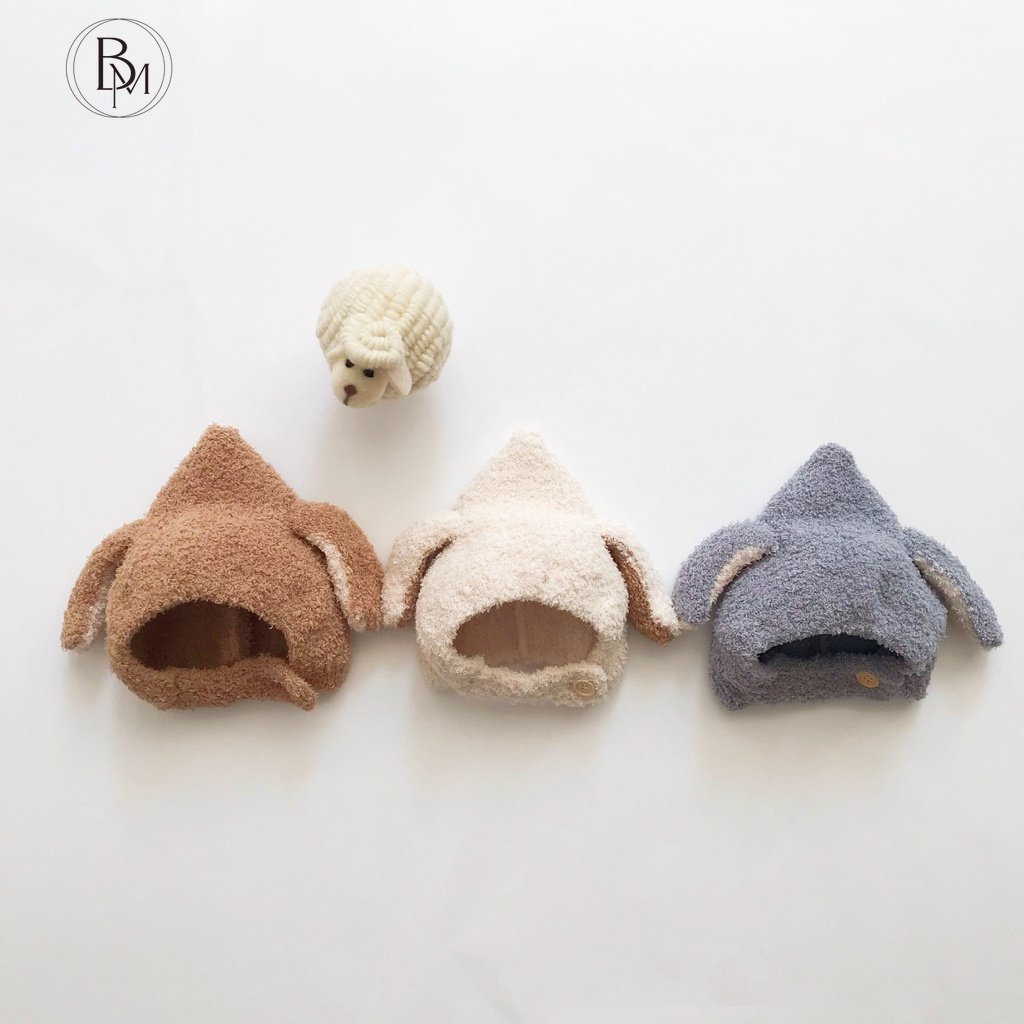 Mũ tai thỏ BANMA giữ ấm cho bé từ 3-24 tháng tuổi