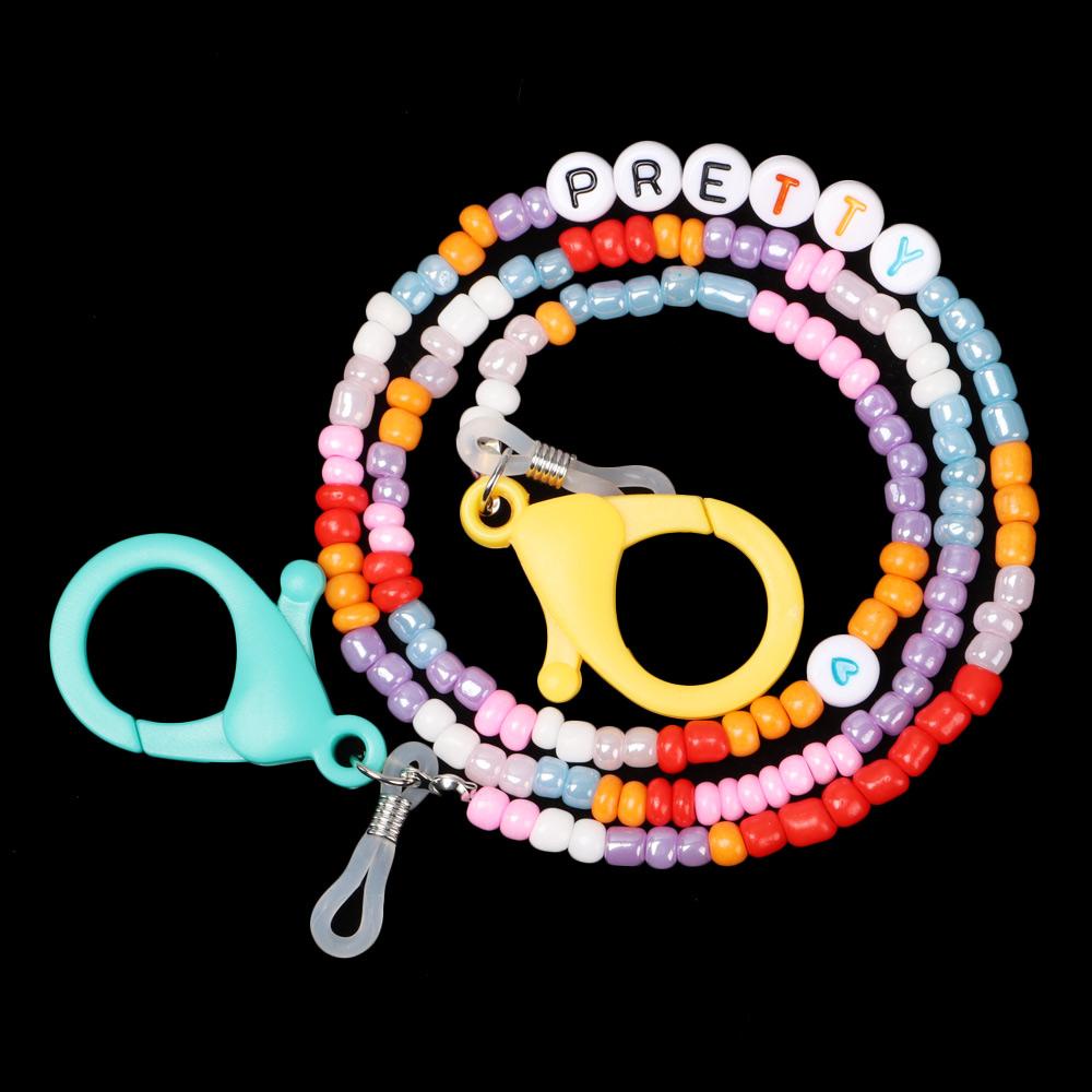 ORIENTLII Chuỗi Hạt Acrylic Khắc Chữ Chống Thất Lạc Thời Trang