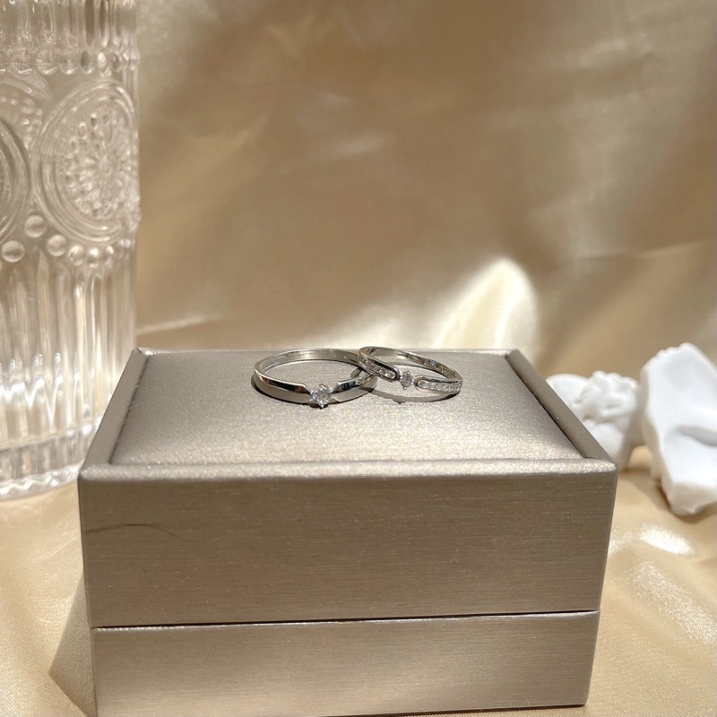Nhẫn cặp nhẫn đôi bạc cao cấp NC025 khắc tên nam nữ tinh yêu đơn giản - Cam kết chuẩn bạc nguyên chất