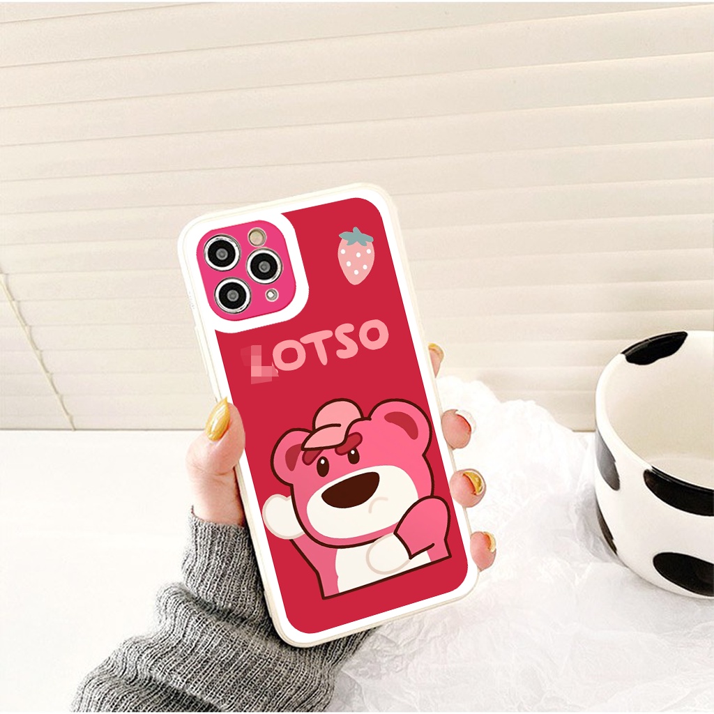 Ốp lưng iphone Gấu Lotso cạnh vuông ốp ip 6/6plus/6s/6splus/7/7plus/8/8plus/x/xr/xs/11/12/13/pro/max/plus/promax G33