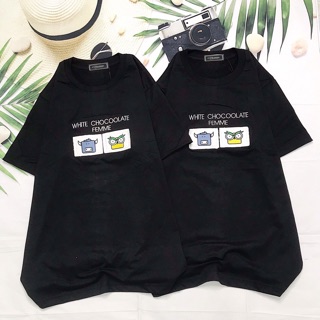 Áo thun thêu WHITE CHOCOLATE