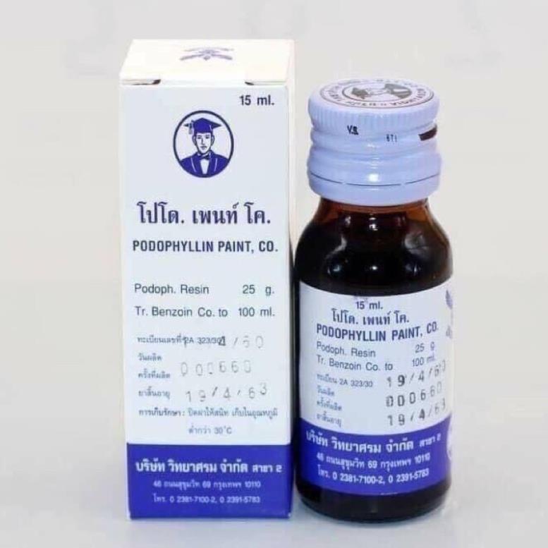 Podophyllin Thái Lan thổi bay sùi mào gà, mụn cơm, mụn cóc [CHÍNH HÃNG,CHE TÊN, HD ĐỂ KO TẠI LẠI]