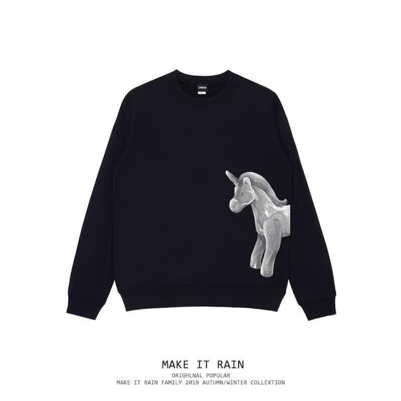 [ORDER 10-15 NGÀY] Áo Hoodie Nỉ Bông Hoạ Tiết Ngựa, Nhện, Áo Nỉ MAKE IT RAINN (Có ảnh thật)