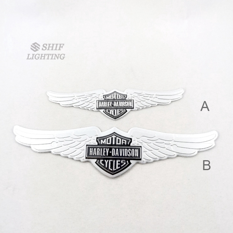 1 x Aluminum Harley Davidson Motorcycles Motorbike Motor Decorative Emblem Badge Sticker Decal Eagle Wings