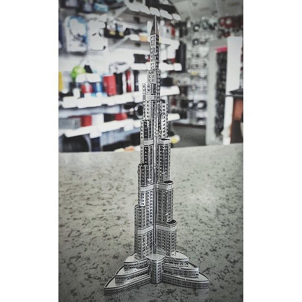 Mô Hình 3D Kim Loại Lắp Ghép Tự Ráp Toà Tháp Burj Khalifa Dubai - Chưa Lắp