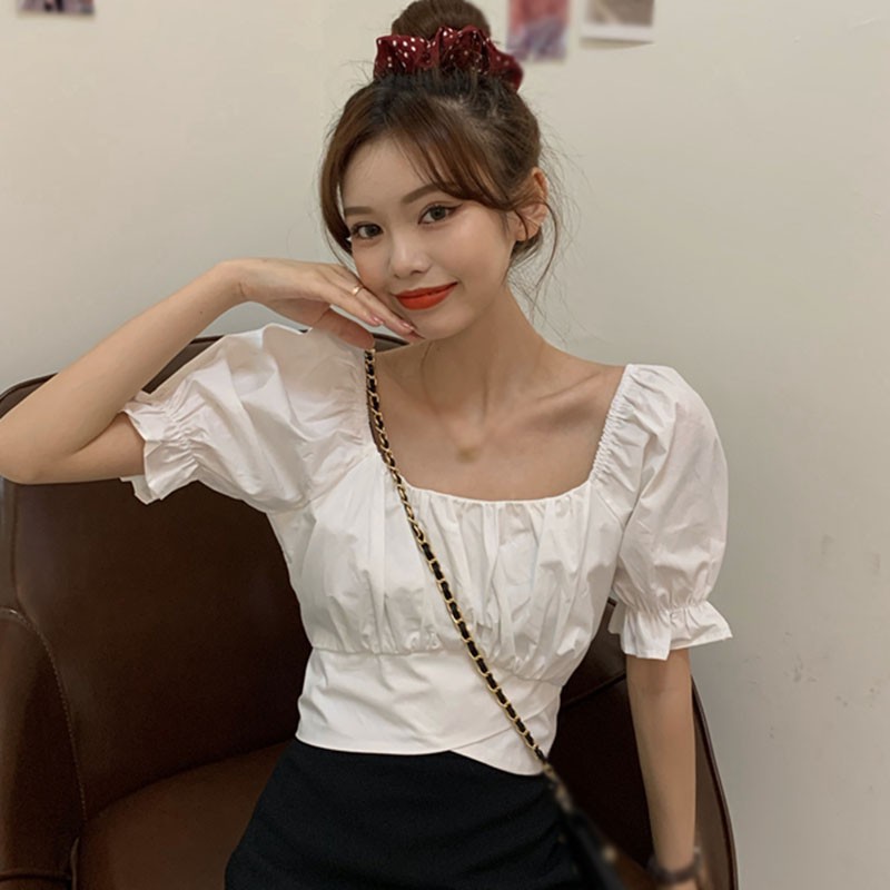 Áo Nữ Tay Ngắn Cổ Chữ U Thời Trang Quyến Rũ