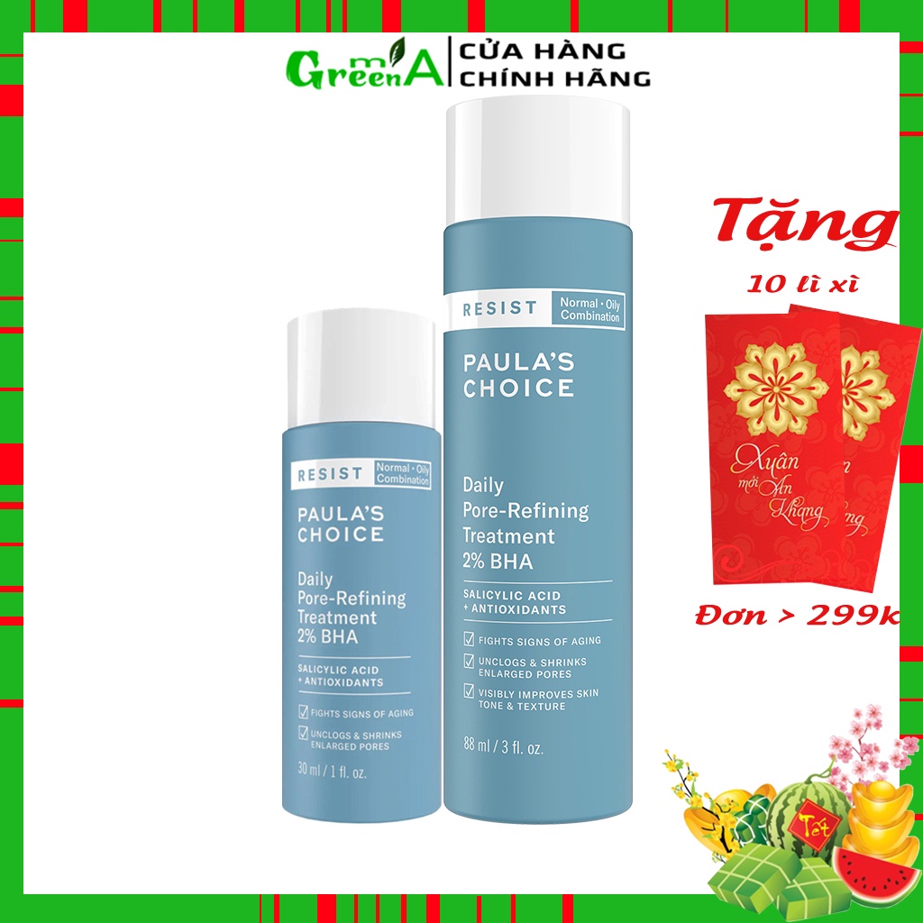 Tẩy Da Chết 2% BHA Paula's Choice Tẩy Tế Bào Chết PAULA CHOICE RESIST DAILY PORE-REFINING TREATMENT Thu Nhỏ Lỗ Chân Lông