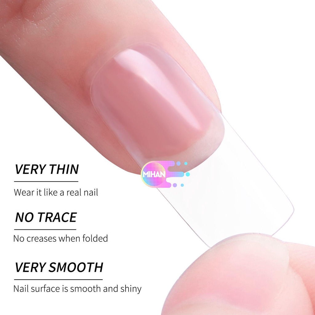 [Hàng mới về] Hộp 100 móng tay giả màu trong suốt/ tự nhiên không để lại dấu vết tiện dụng