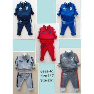 Bộ nỉ bé trai áo khoác cotton da cá 12-45 kg