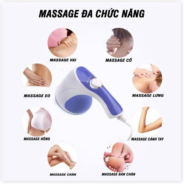 ✔️ [Bảo Hành 1 Đổi 1] Máy mát xa cầm tay Relax and Spin Tone 5 Đầu Massage - Đánh Tan Mỡ Bụng, Giảm Nhức Mỏi