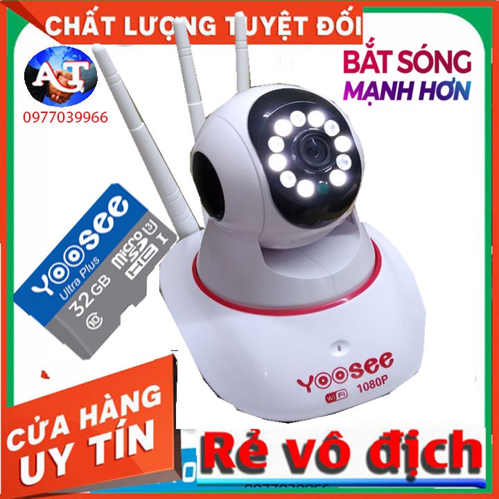 [ tặng thẻ nhớ 32gb 64gb] Camera Wifi Không Dây Yoosee 3 Râu màu vàng mới 2021 2.0 FULL 1080P