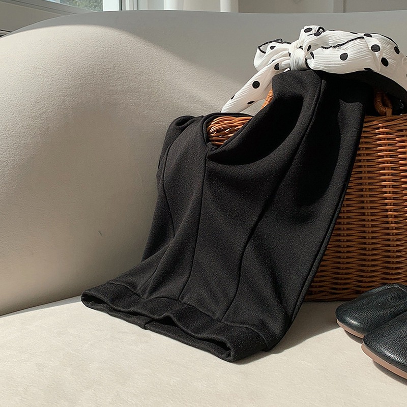 Quần Dài Màu Đen Dáng Rộng Phong Cách Phương Tây Dễ Thương Cho Bé Gái