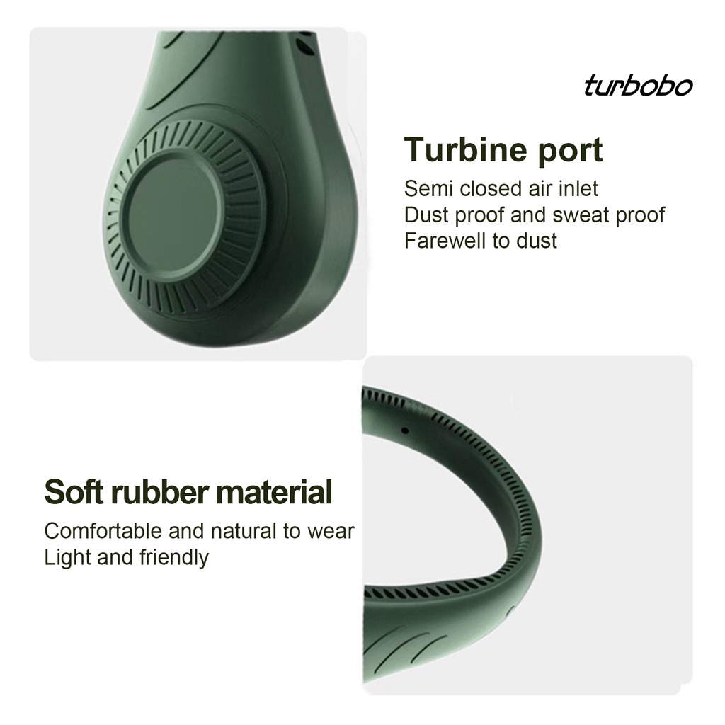 Quạt Đeo Cổ Mini Không Cánh Quạt Làm Mát Bằng ABS Sạc USB Không Cánh Dễ Mang Theo