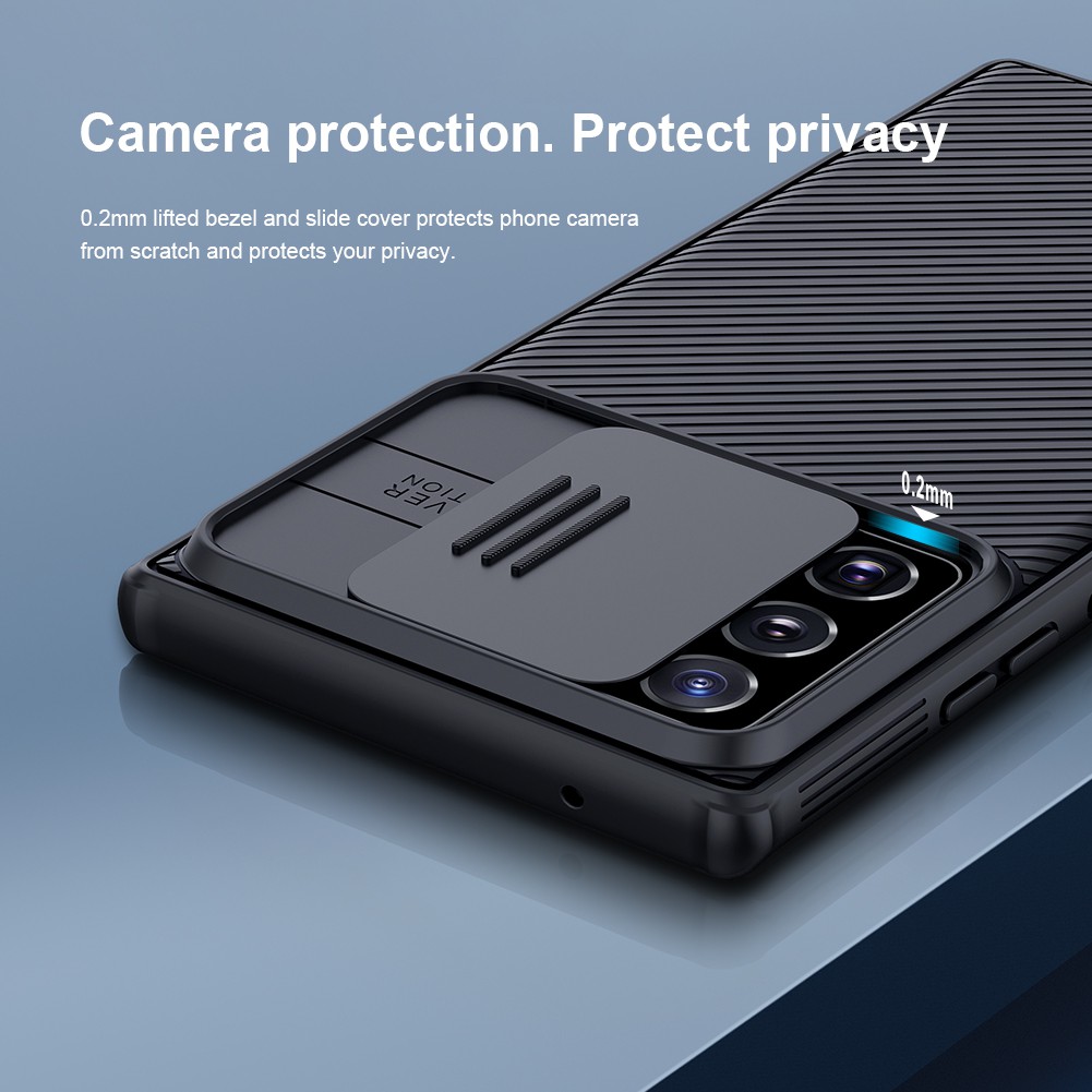 Ốp điện thoại NILLKIN CamShield Pro chất liệu PC+TPU có nắp che camera bảo vệ cho Samsung Galaxy Note 20 Ultra