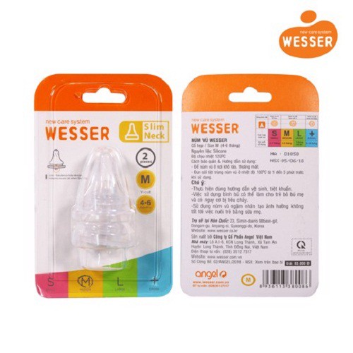 Núm ty cổ hẹp Wesser size M