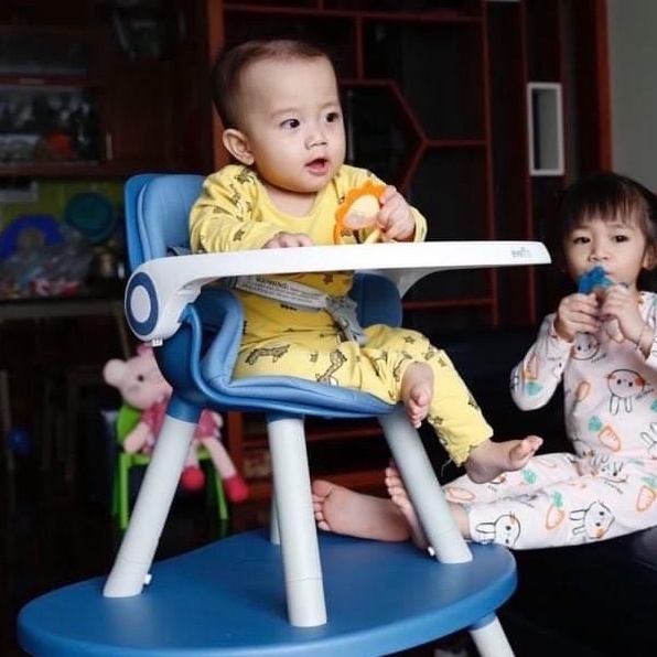 Ghế ăn dặm Evenflo Peanut 3in1 màu Deep Ocean - Sử dụng cho bé tới 6 tuổi - Ghế ăn dặm đáng yêu nhất