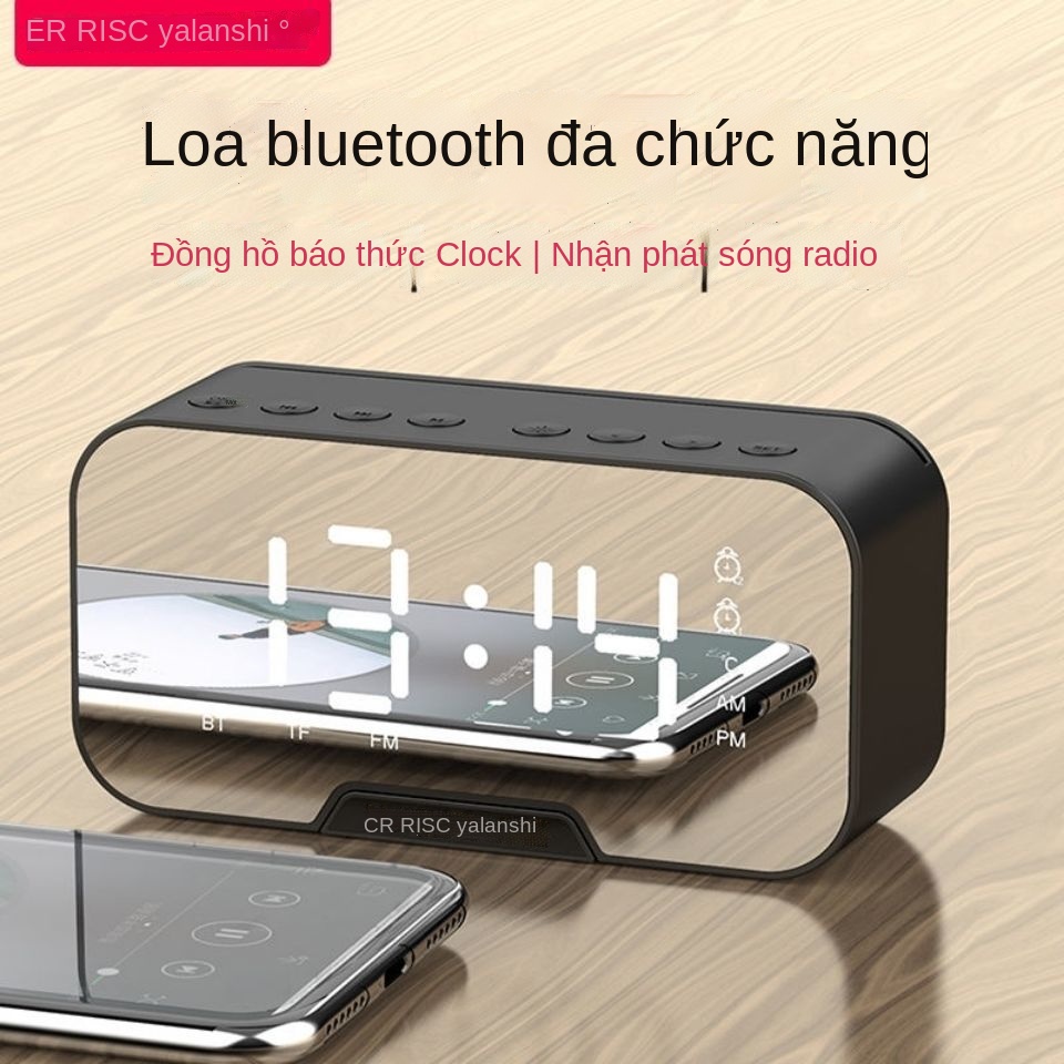 Loa bluetooth đồng hồ G10, loa mini không dây nghe nhạc làm đèn ngủ màn hình soi gương