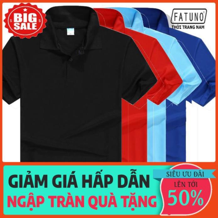 Nhận in logo- Đặt đồng phục- Áo thun nam ngắn tay cổ bẻ body vải cá sấu trơn mát new