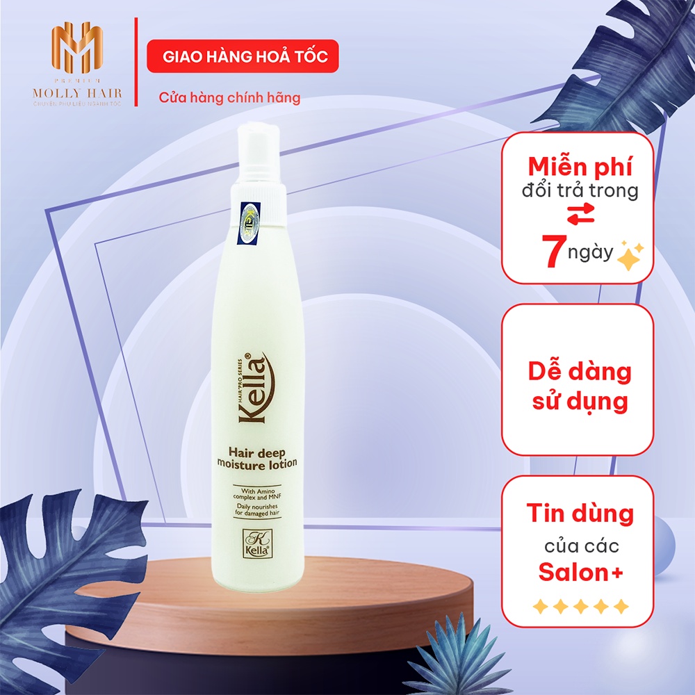 Sữa xịt dưỡng tóc Mollyhair Kella hair deep moisture lotion, tái tạo vùng tóc hư tổn và siêu mềm mượt 250ml