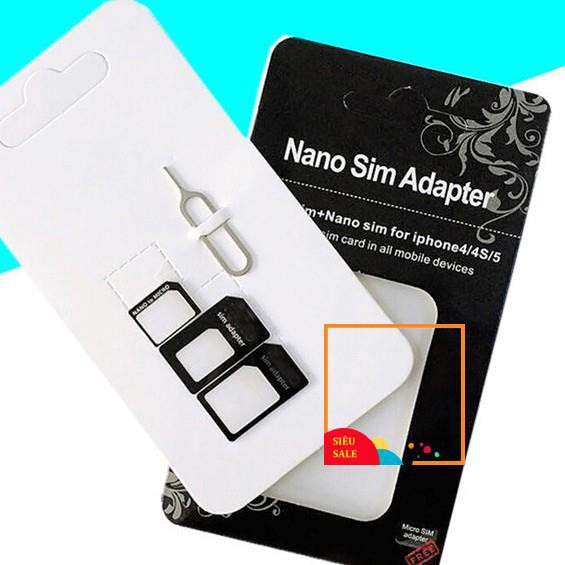 Bộ chuyển đổi sim, micro sim, nano sim Tặng kèm que chọc sim – Bộ khay sim đa năng