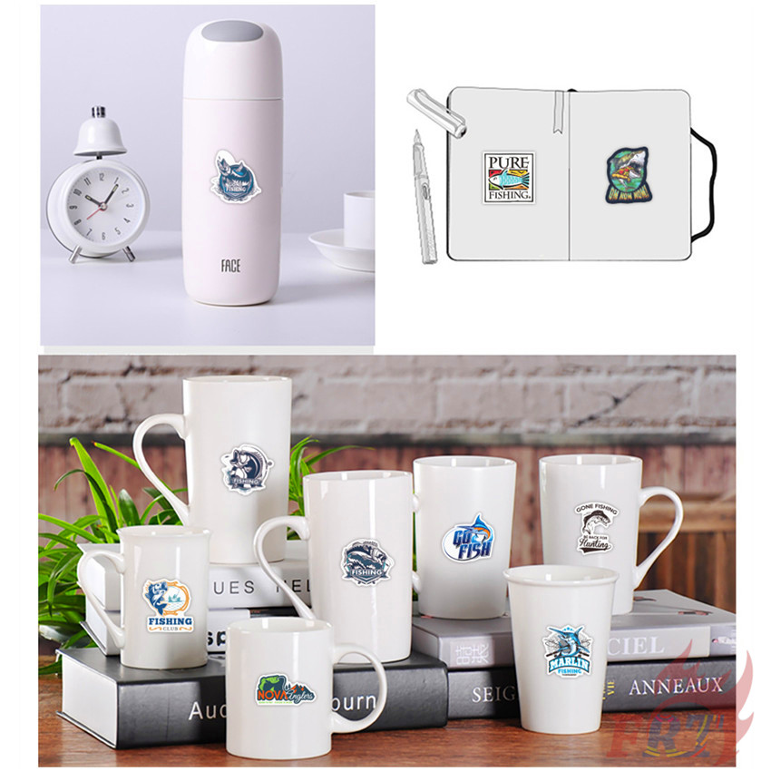 Bộ 100 Cái/Bộ ❉ Miếng Dán Hình Cá Trang Trí Độc Đáo ❉ Miếng Dán Graffiti Chống Thấm Nước Thời Trang DIY