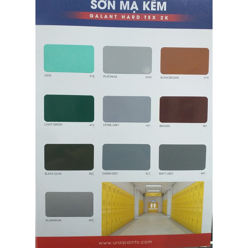 Sơn sắt kẽm 2 thành phần Galant Hard tex đen oliu 482_bộ 1L