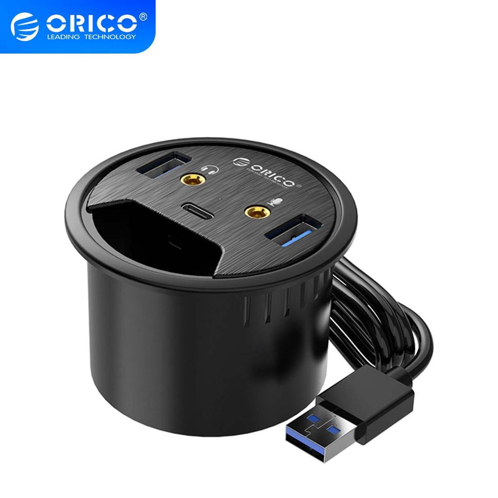 Đầu Hub ORICO Chia Cổng Usb 3.0 Type-C Sang Cổng Micro / Tai Nghe / Thẻ Nhớ SD TF Tiện Lợi Đa Năng (DESK-2U1C)