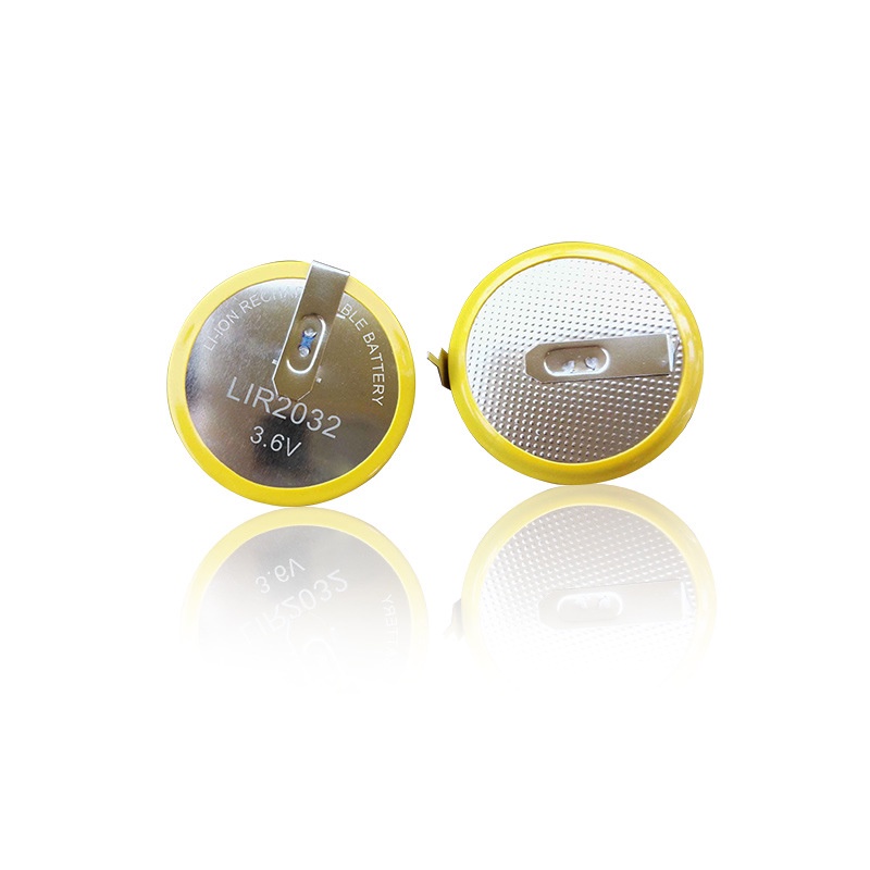 Pin sạc LIR2032 3.6V Lithium hàn chân