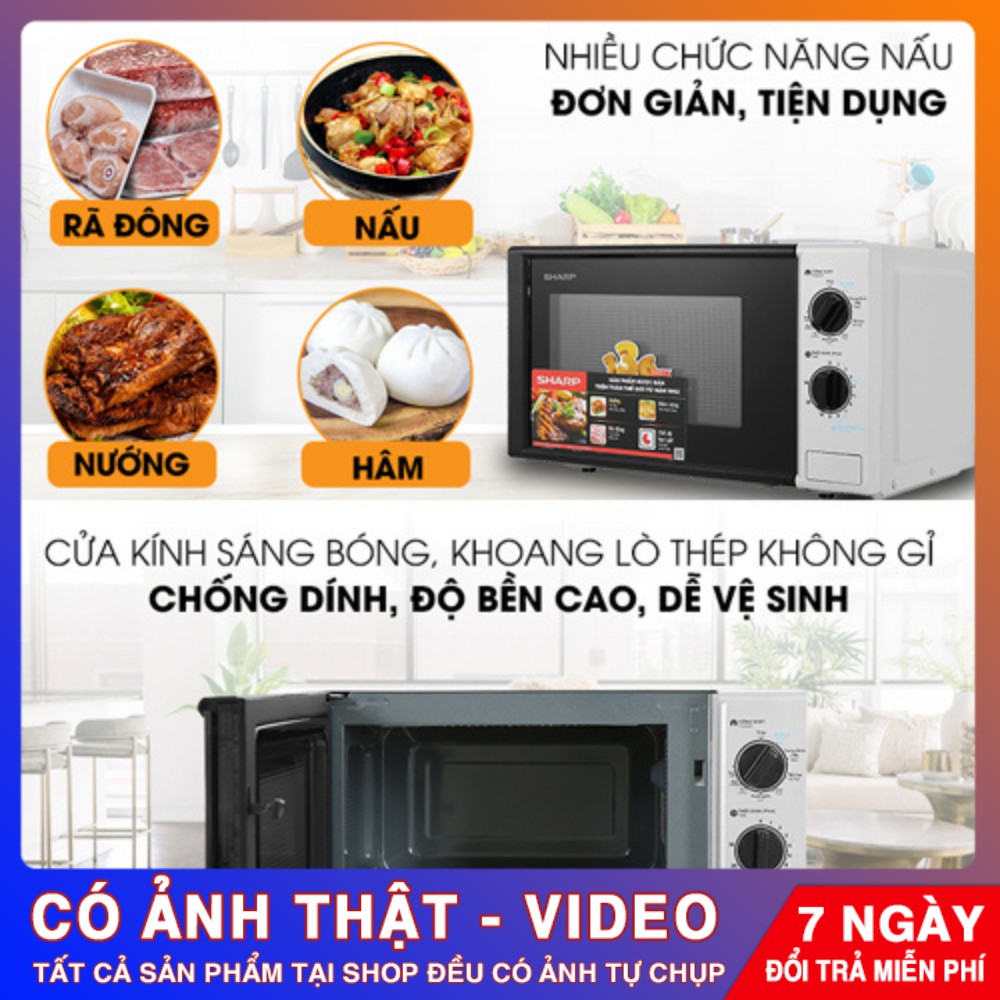 Lò Vi Sóng Sharp Có Nướng R-G225VN-SM 1000W – Chính Hãng Phân Phối – Bảo Hành 12 Tháng