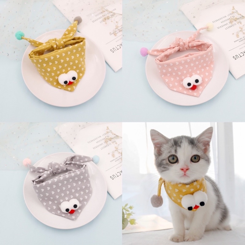 Yếm vải hai mắt cute cho chó mèo