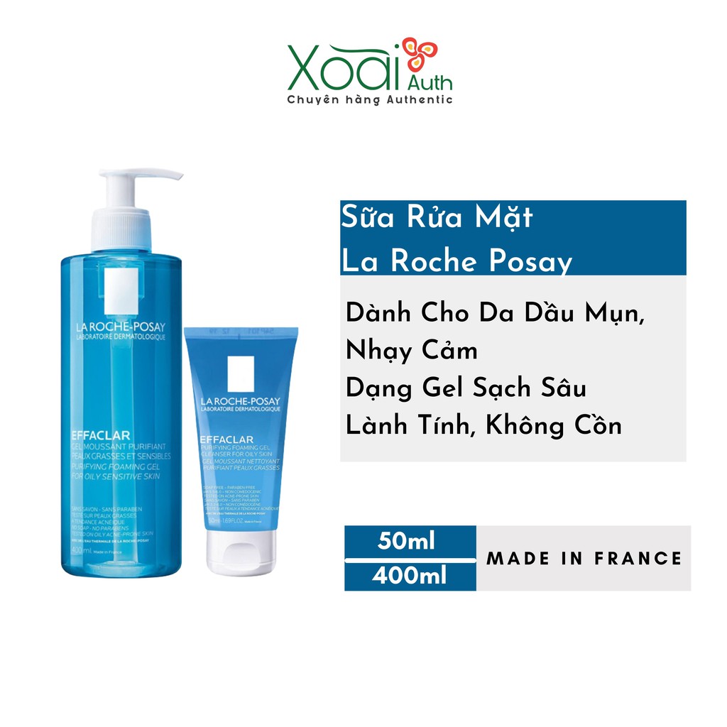 Sữa Rửa Mặt La RoChe Posay Effaclar Dành Cho Da Dầu Mụn, Nhạy Cảm - Hàng Chính Hãng Tem Bill Đầy Đủ