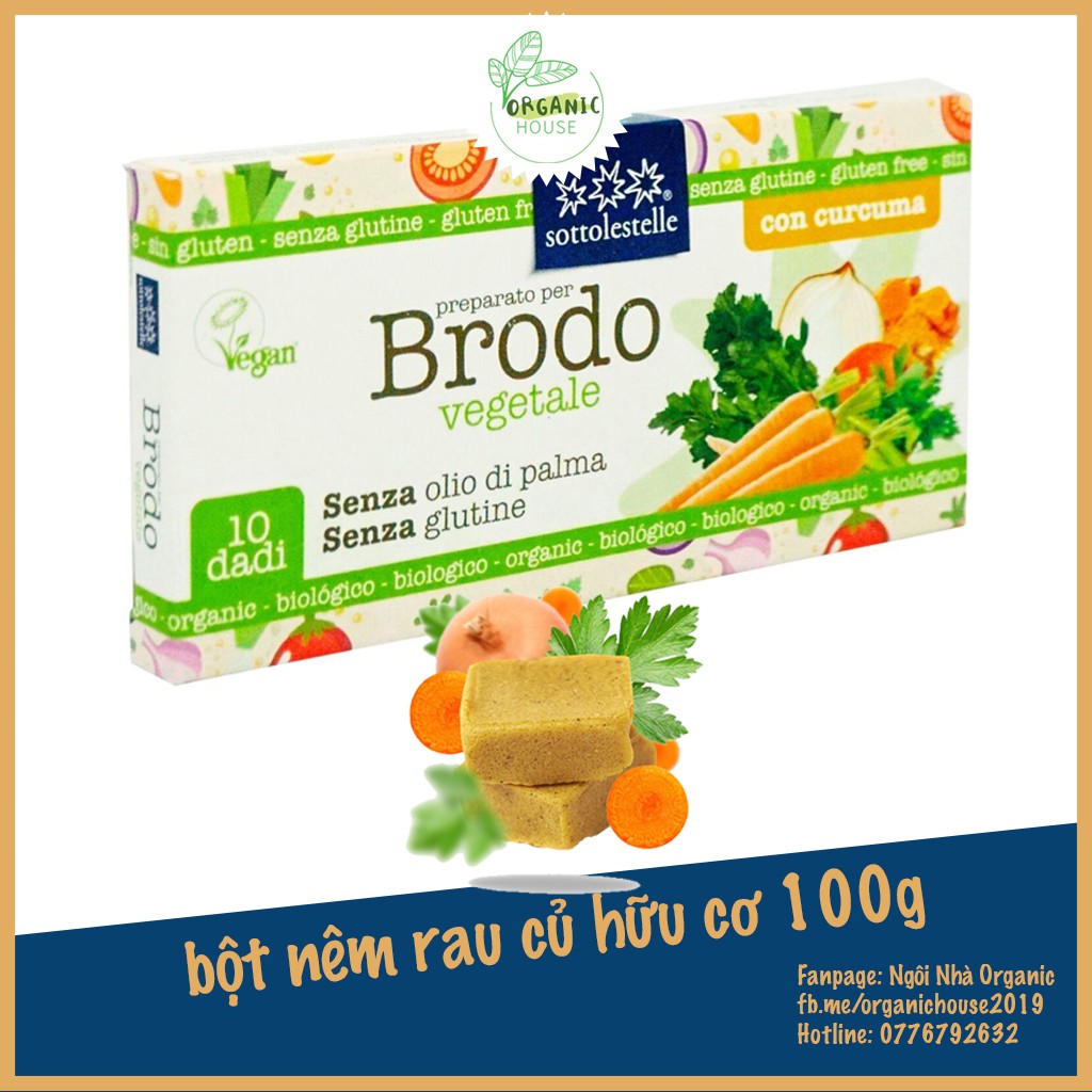 Bột nêm rau củ hữu cơ Sottolestelle 100g